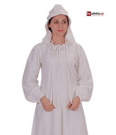 ROSELLA  White – Medieval Viking and Renaissance Cotton Poplin Dress